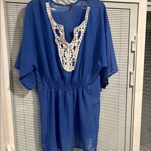 Beach wear overlay Sheer with Lace Detail